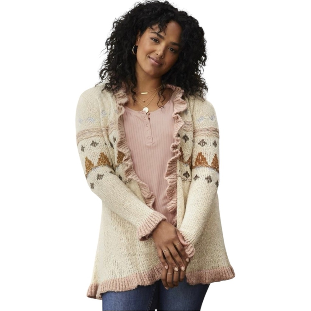 NEW Matilda Jane Just Imagine Jacie Open Front Cardigan Sweater Women’s Large